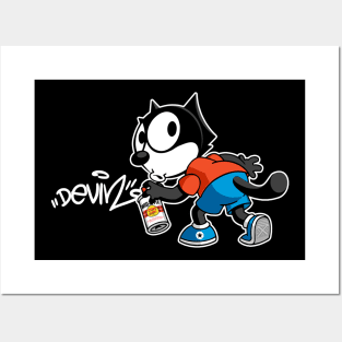 FELIX THE CAT - Graffiti (4 dark tees) DEV Posters and Art